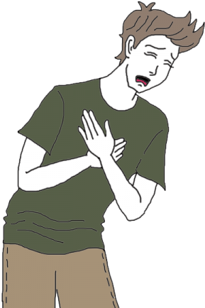 Heart Attack - Person Having A Heart Attack Drawing (450x450), Png Download