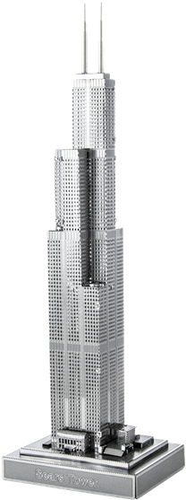 Metal Earth Iconx Sears Tower - Sears Tower Metal Model Kits (233x600), Png Download