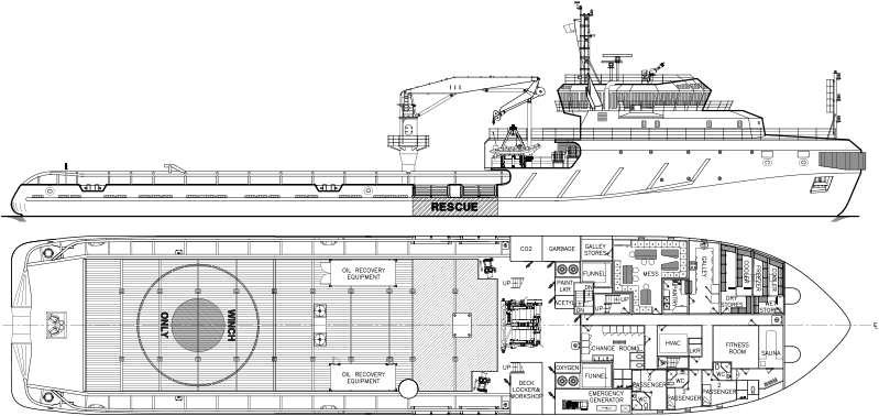 Robert Allan Ltd - Ice Breaker General Arrangement (799x378), Png Download