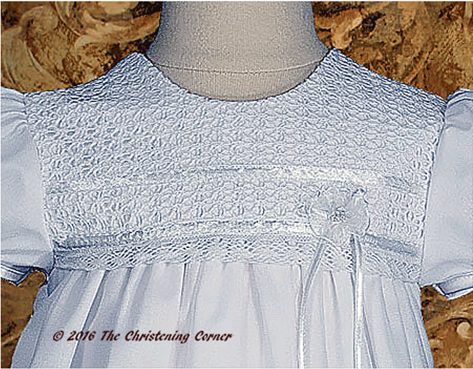 Tricot Overlay & Lace Christening Dress - Blouse (675x900), Png Download