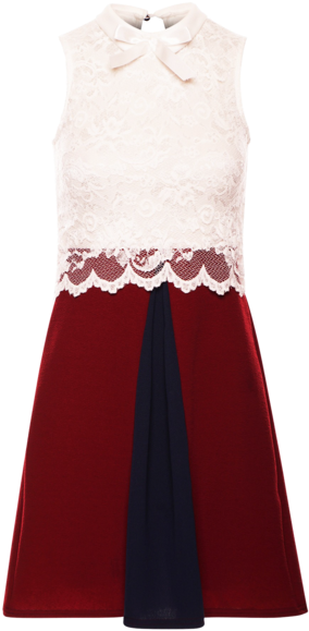 Dresses, White Wine Delicate Floral Lace Overlay Crepe - Dress (306x600), Png Download