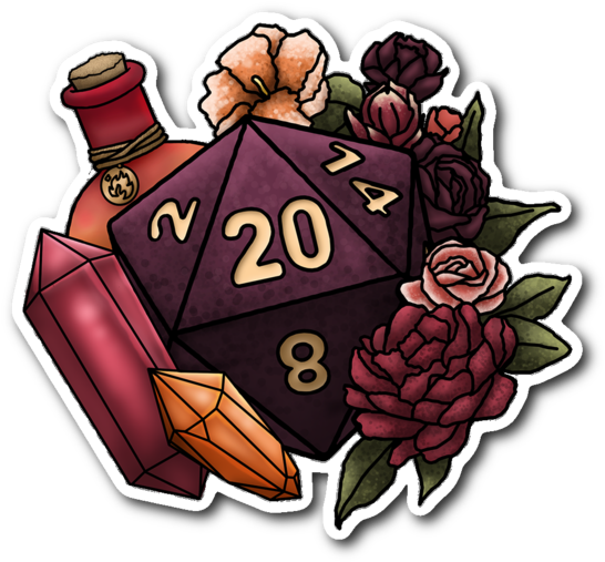 Sorcerer D20 Die-cut Sticker - D&d Dm Inspiration Stickers (580x580), Png Download