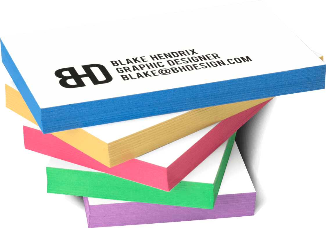 32pt Painted Edge Business Cards - 2 X 3.5 32pt Uncoated Painted Edge Business Cards (1122x784), Png Download