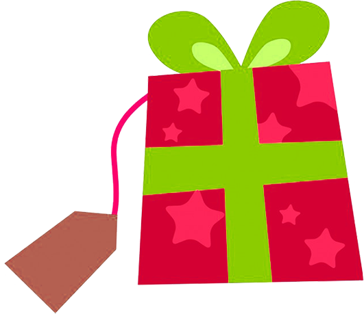 Blue Christmas Present Clipart, Red Christmas Parcel - Gift (531x459), Png Download