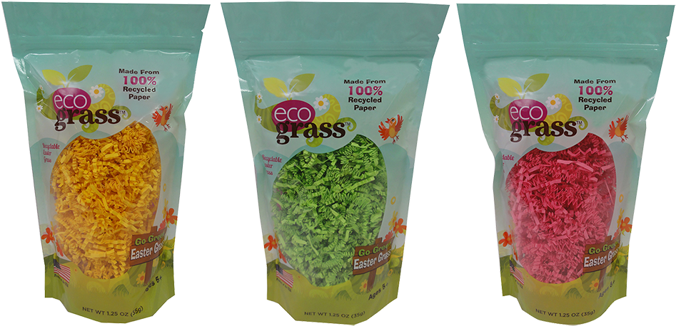 12 Re-sealable Bags Of Eco Grass - Eco Grass, Recyclable Easter Grass (2 Pack, Pink) (947x477), Png Download