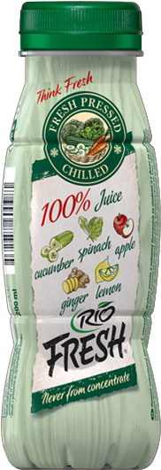 We Carefully Selected Fruits And Vegetables For Green - Rio Fresh Green Smoothie (250x655), Png Download