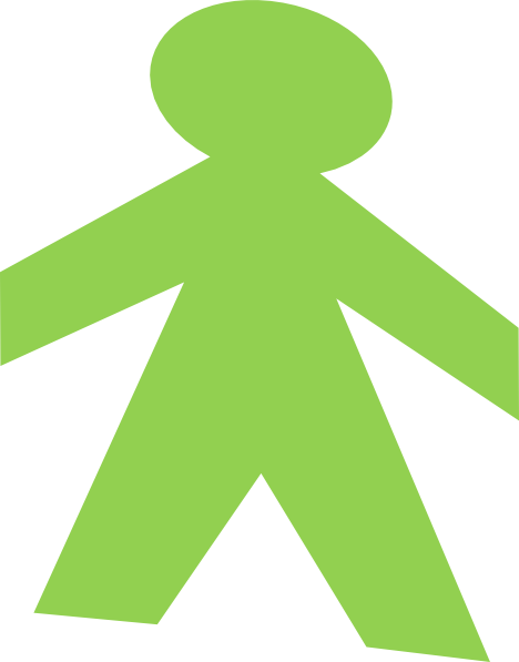 How To Set Use Green Paper Dolls Clipart - Free Paper Doll Chain (468x597), Png Download