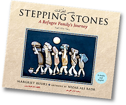 A Refugee Family's Journey, By Margriet Ruurs, With - Stepping Stones Refugee (417x348), Png Download