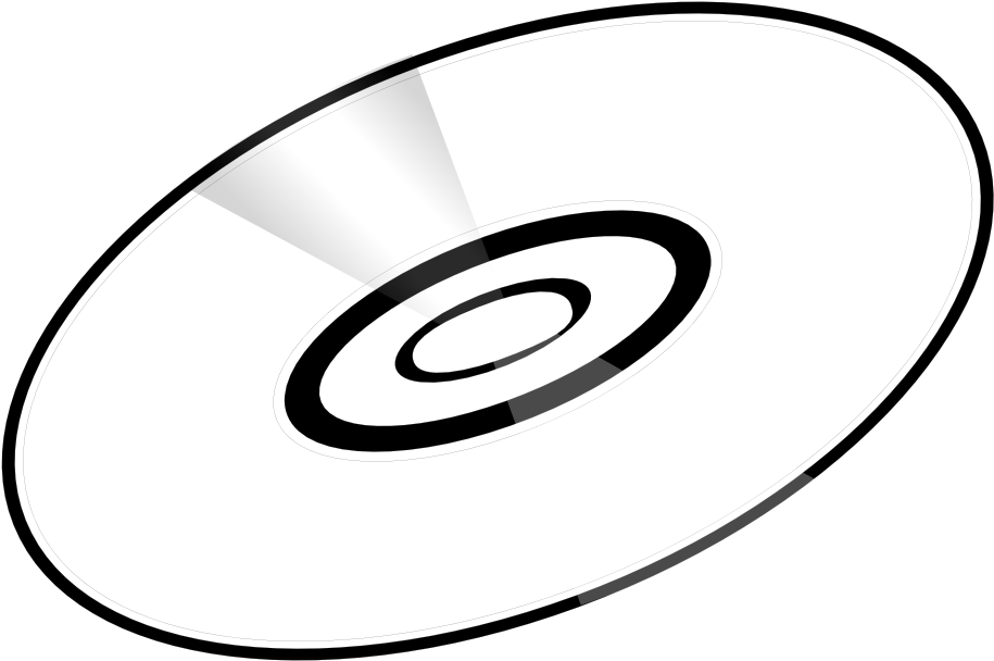 Rpm Record 1 Black White Line Art 999px 75 - Circle (999x692), Png Download