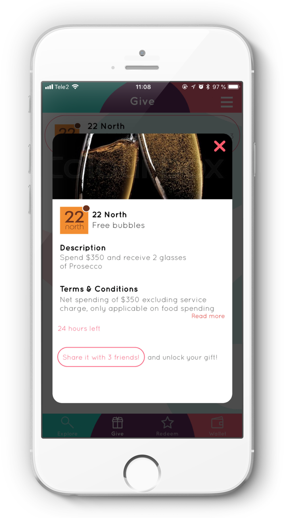 Iphone6 App Mockup Gift Redeem (1000x1800), Png Download