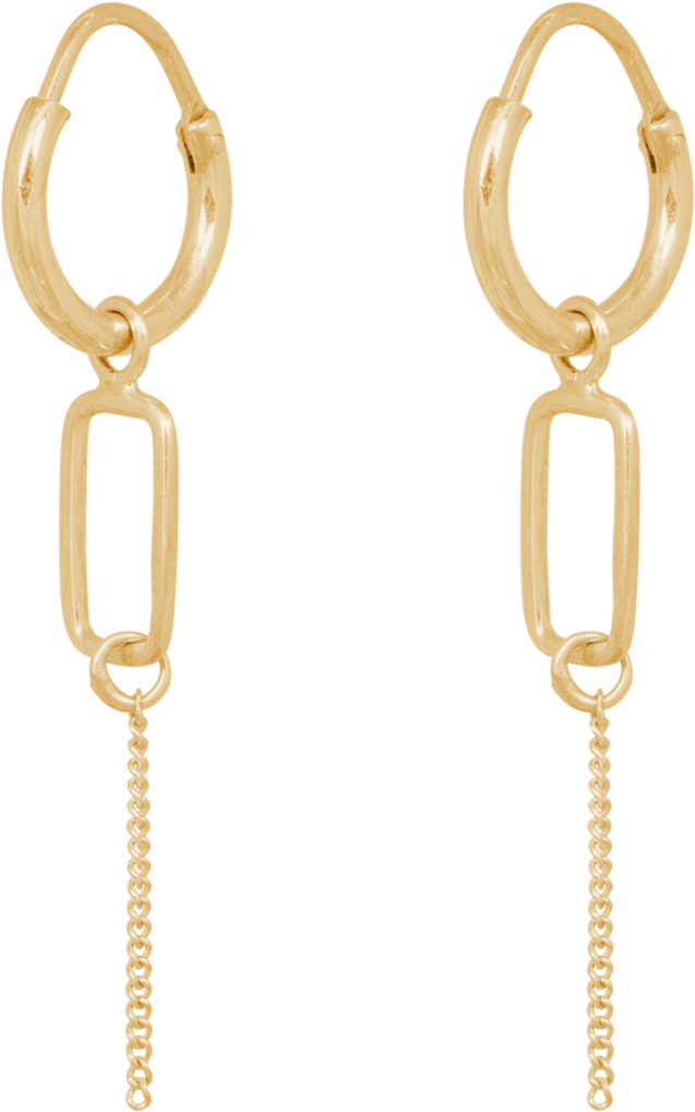 Link Chain Earring - Link Chain Earrings (1665x1800), Png Download