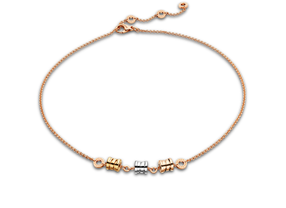 Zero Stationary Link Necklace, , Necklace, Bvlgari, - Bracelet Femme Or Rose (570x466), Png Download