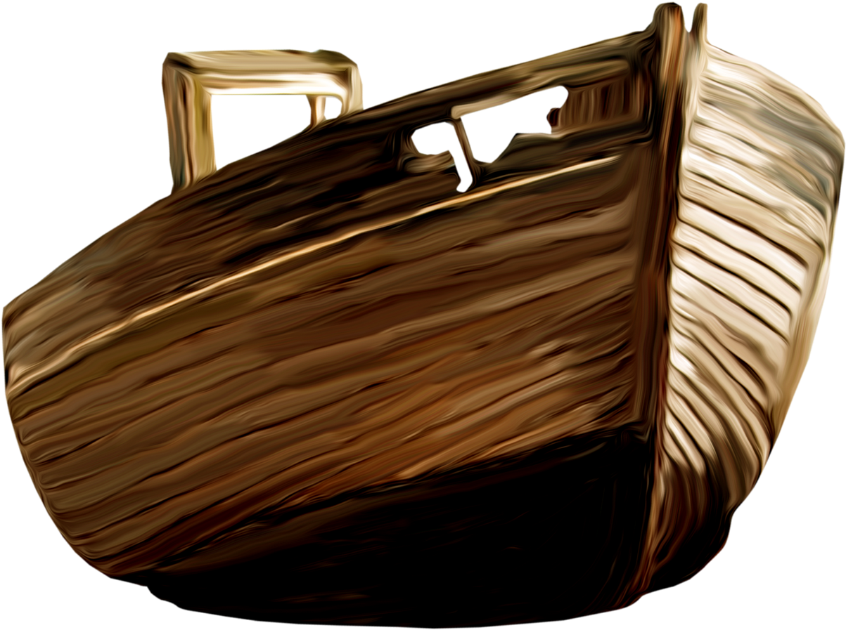 Wooden Boat Hd Png (1399x1052), Png Download