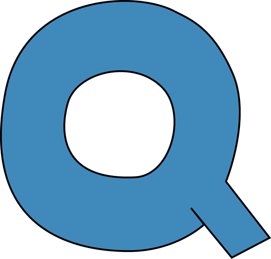Blue Alphabet Letter Q Clip Art - Letter (550x526), Png Download