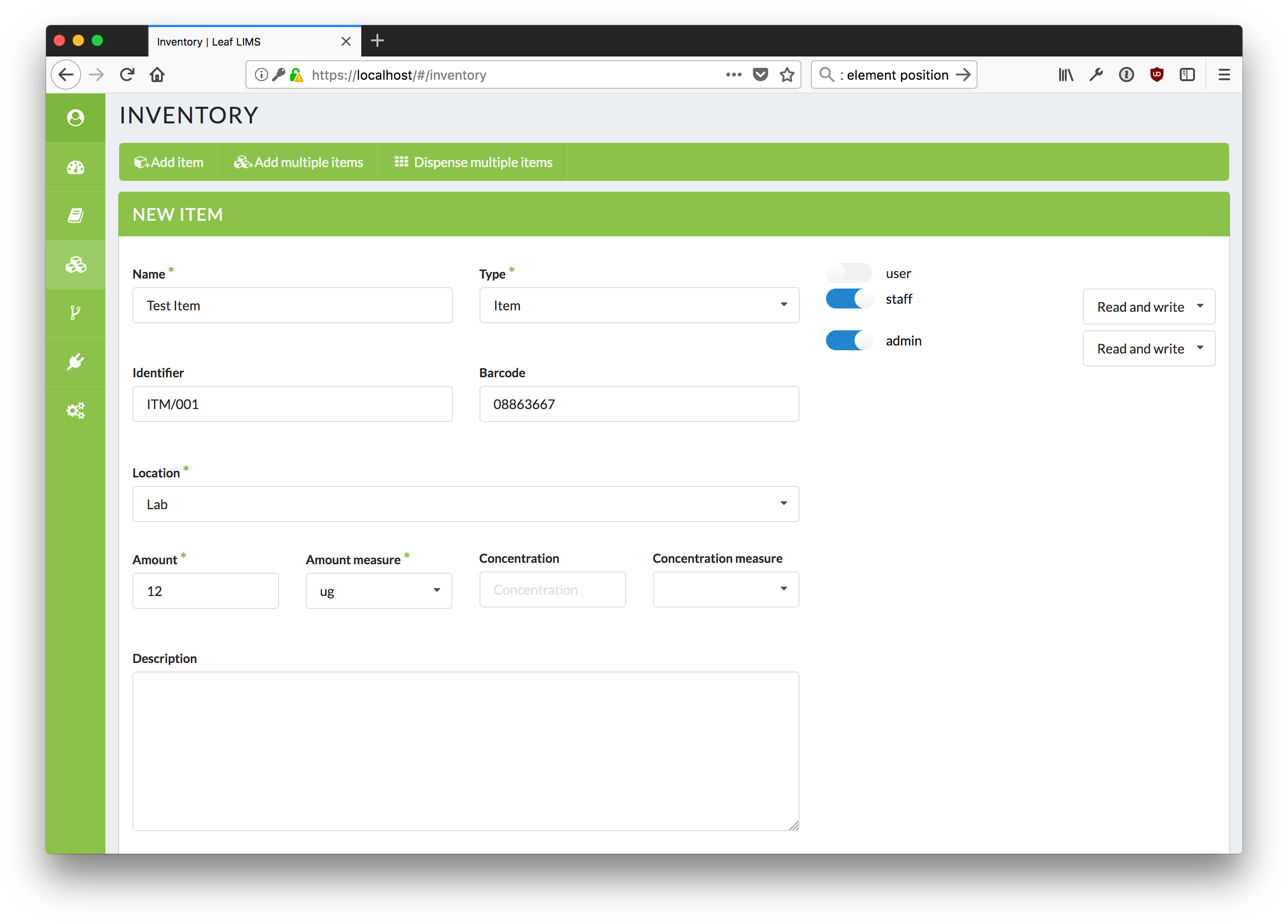 Single Item Inventory Import - Leaf Lims (2744x1970), Png Download