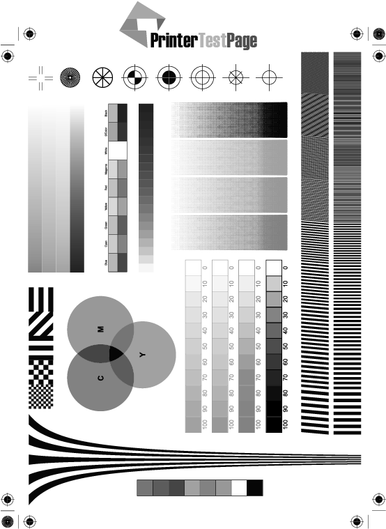 Print Color Or Black White Test Pages Printertestpage - Hp Printer Testpagina Afdrukken (612x792), Png Download