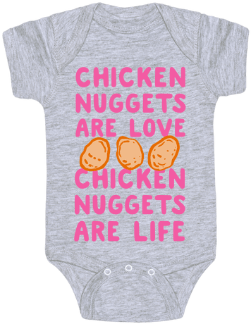 Chicken Nuggets Are Love - Velociraptor Baby Onesies (484x484), Png Download
