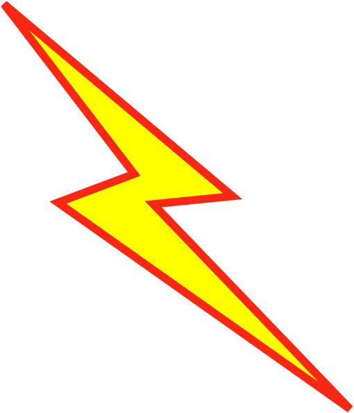 Small - Red And Yellow Lightning Bolt (510x595), Png Download