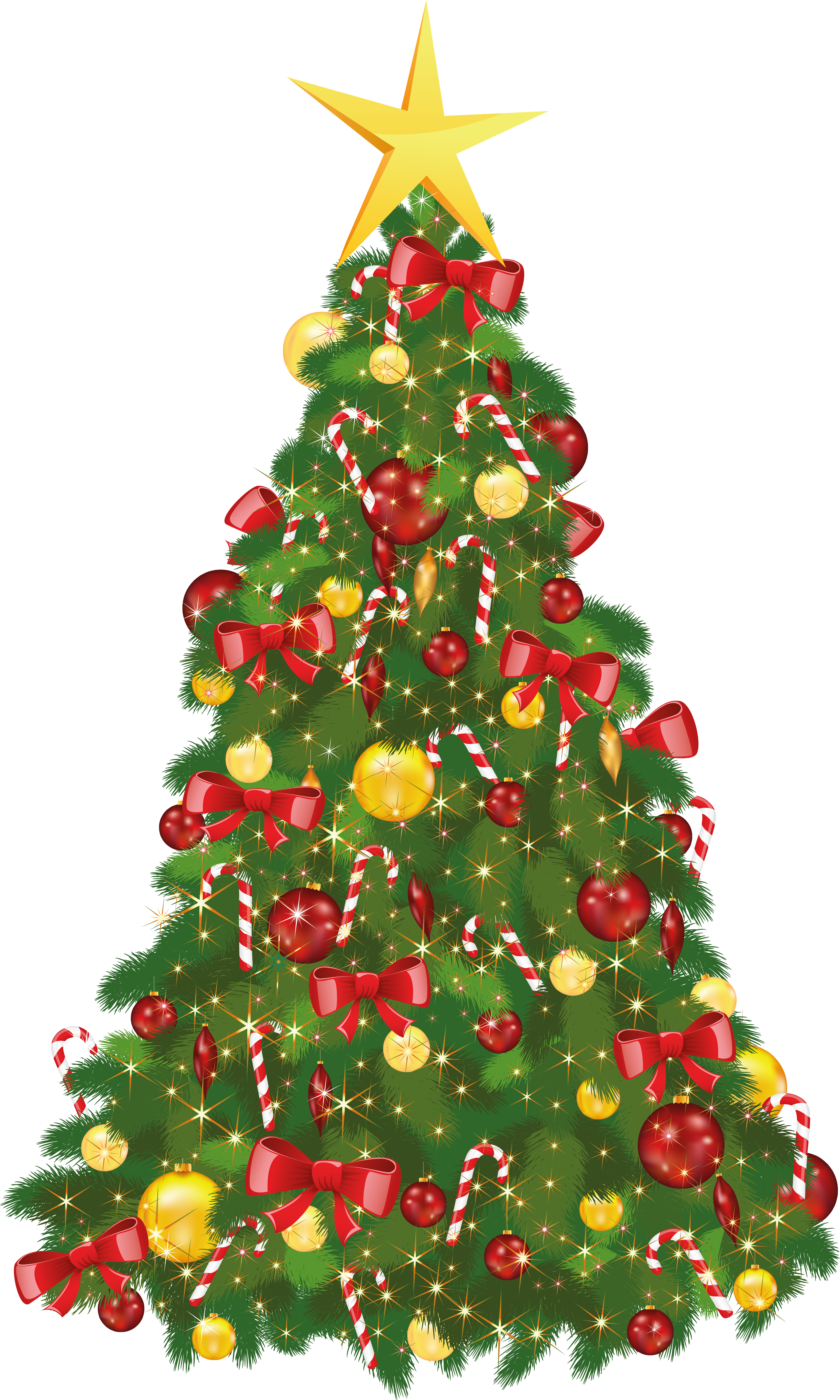 Vintage Christmas Tree Clipart (4498x7248), Png Download