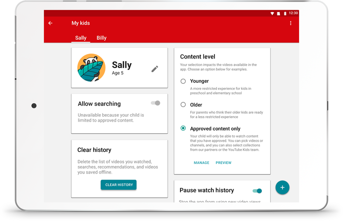 Youtube Kids App Adds An “older” Filter For Profiles - Youtube Kids Control Panel (680x438), Png Download