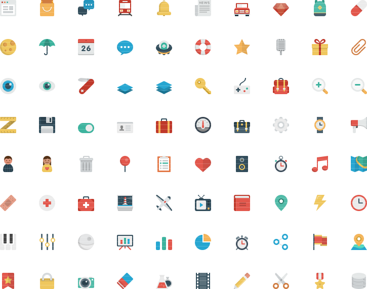 Misc - Flat Icon Set Png (725x571), Png Download