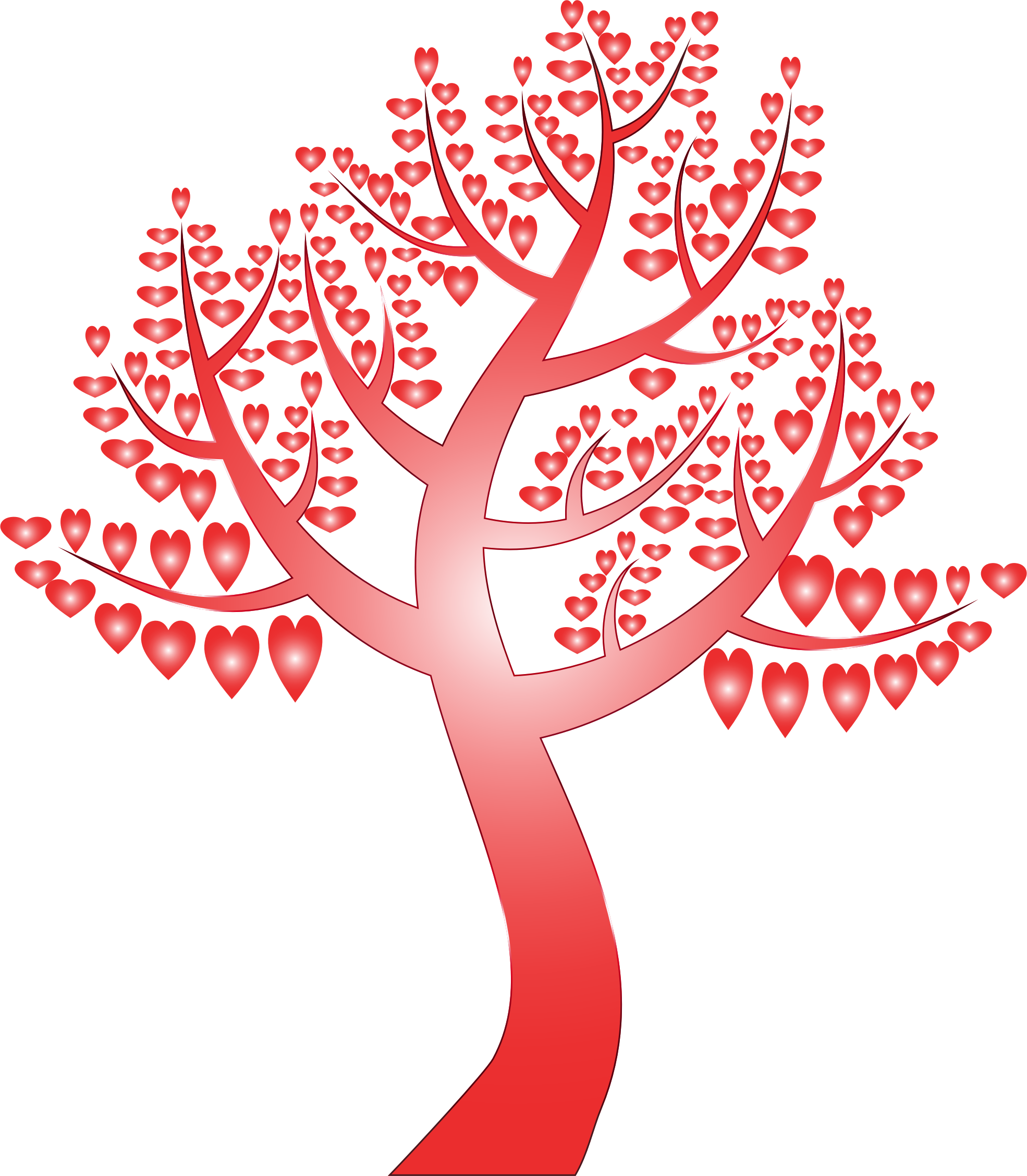 Big Image - Hearts On Tree Background (1970x2254), Png Download
