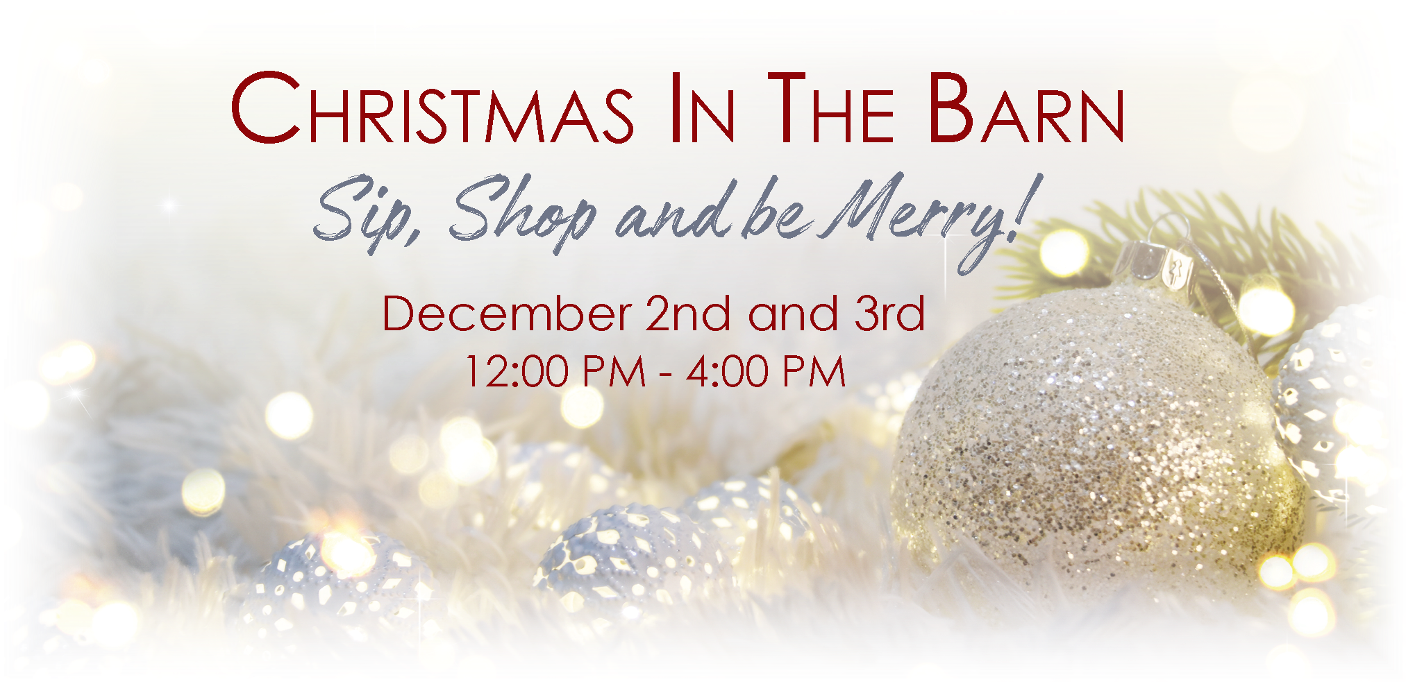 Xmas In The Barn- Things To Do Frederick Md - Christmas Day (2025x1013), Png Download