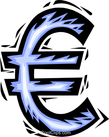 Euro Symbol Royalty Free Vector Clip Art Illustration - Euro Clipart (381x480), Png Download