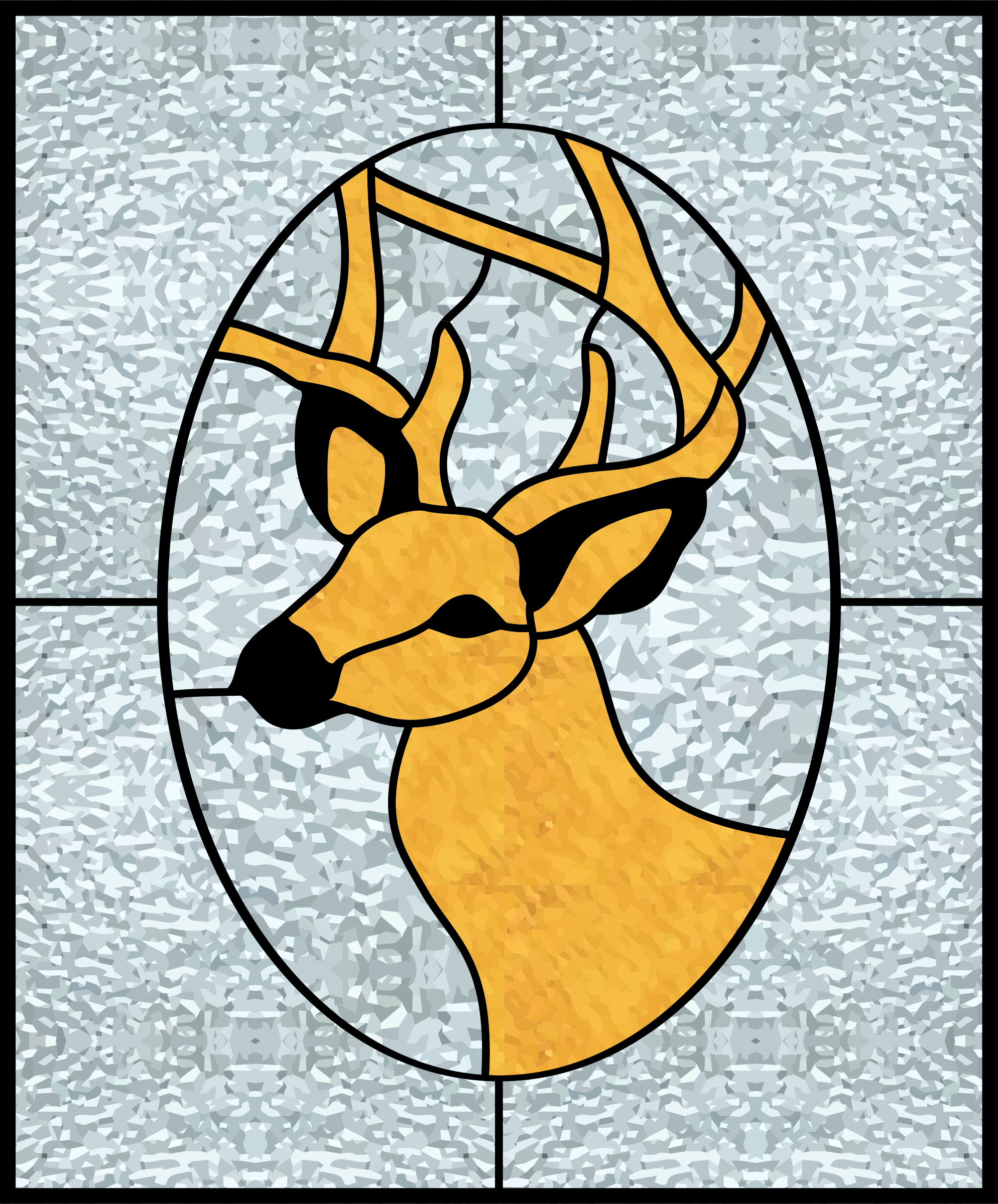 This Free Icons Png Design Of Deer Stained Glass (1988x2400), Png Download