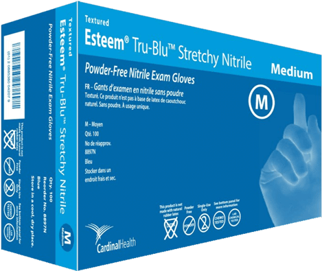 Esteem® Tru Blu Powder Free Non Sterile Nitrile Examination - Cardinal Health Flexal Feel Powder-free Nitrile Exam (500x500), Png Download