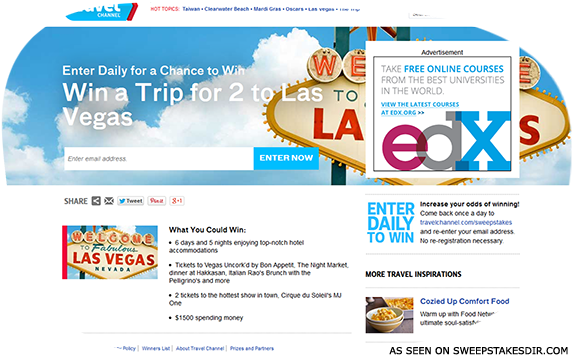Com/sweepstakes Travel Channel Sweepstakes - Welcome To Las Vegas Sign (574x358), Png Download