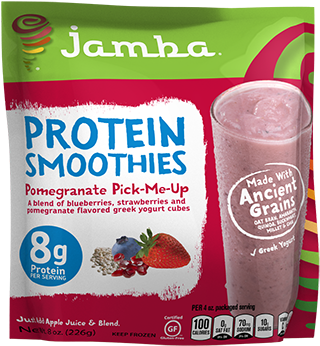 Jamba At Home Smoothies Pomegranate Pick Me Up - Jamba Juice Smoothies, Protein, Pomegranate Pick-me-up (350x379), Png Download