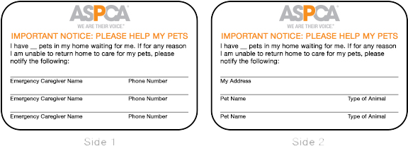 Create A Pet Dossier For Each Pet In Your Care - Pet Emergency Card (589x216), Png Download