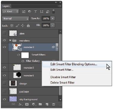 Editing The Blending Options - Smart Filter Photoshop (378x365), Png Download