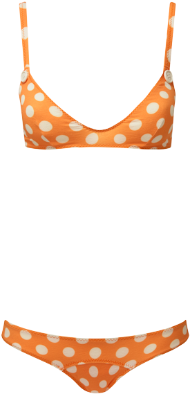 Magdalena Orange Polka Dot Button Bikini - Polka Dot (414x600), Png Download