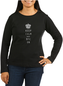 Keep Calm And Btc On Bumper Sticker / Car Decal - Cafepress Missing My Mom 1 Teal Women's Long Sleeve (350x350), Png Download
