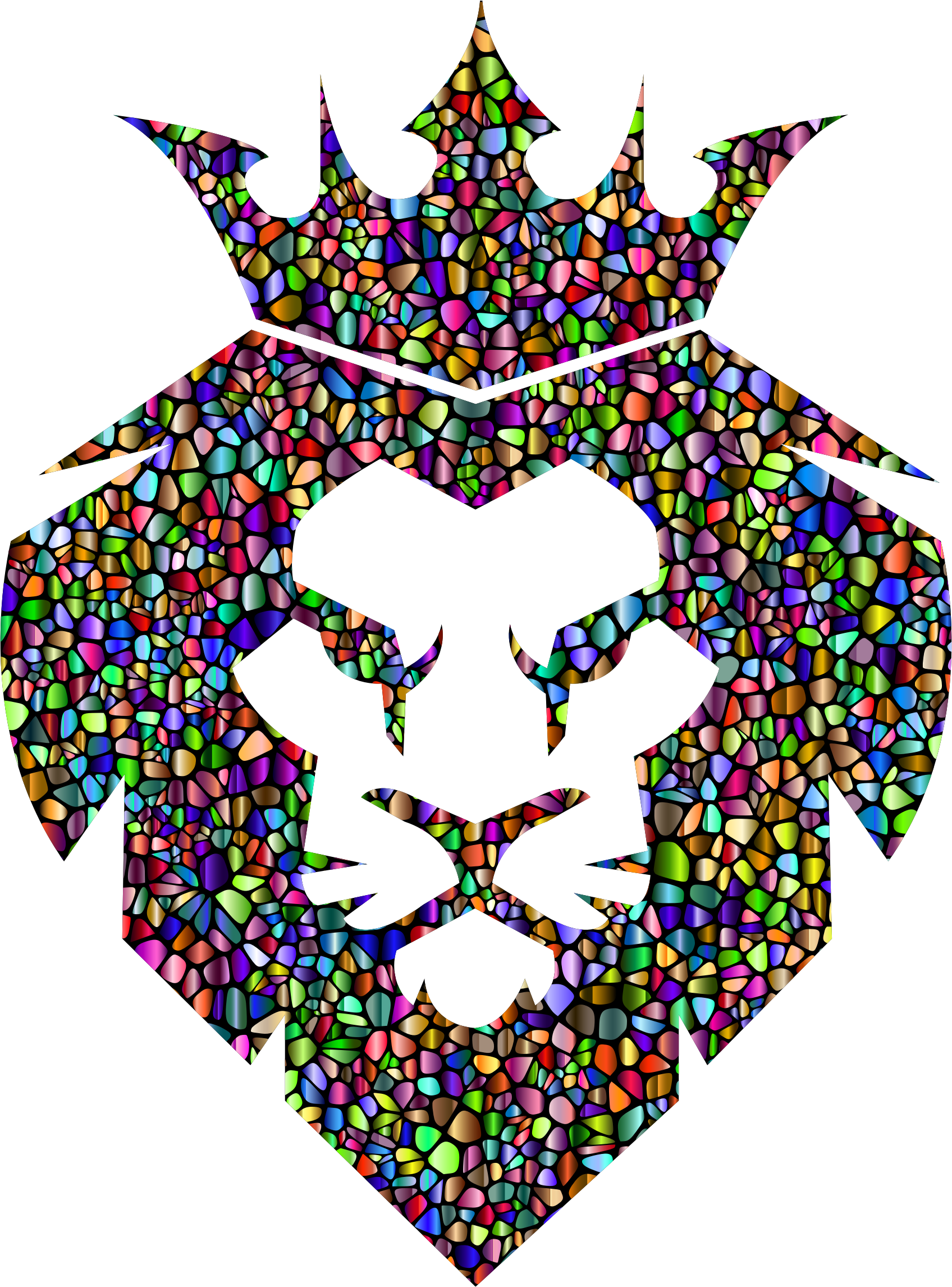 This Free Icons Png Design Of Chromatic Tiles Lion (1696x2292), Png Download