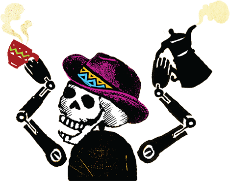 Skelton Cut From Bag Cover 469wide - Just Coffee Cooperative (469x368), Png Download