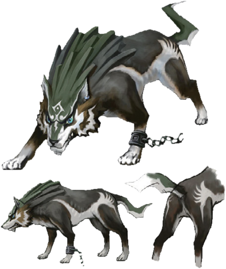 Twilight Princess Artwork Wolf Link - Link Twilight Princess Wolf (490x564), Png Download