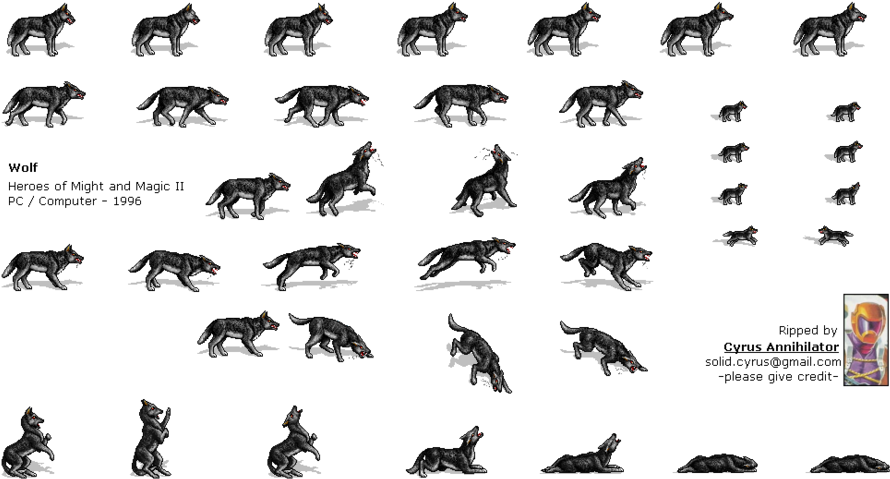 Pixel Art Wolf Animation Clipart Wolf Pixel Art Sprite - Magic Wolf (900x508), Png Download