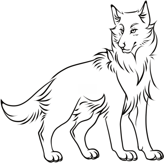 Wolf Lineart Free Png Psd File - Portable Network Graphics (737x709), Png Download