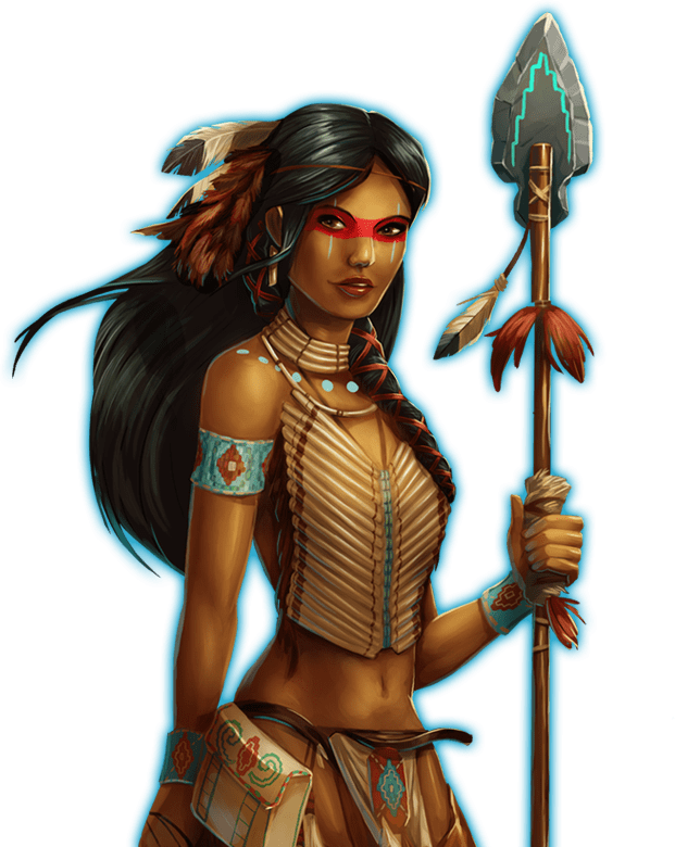 Shaman Spirit Slots - Woman Warrior (621x780), Png Download