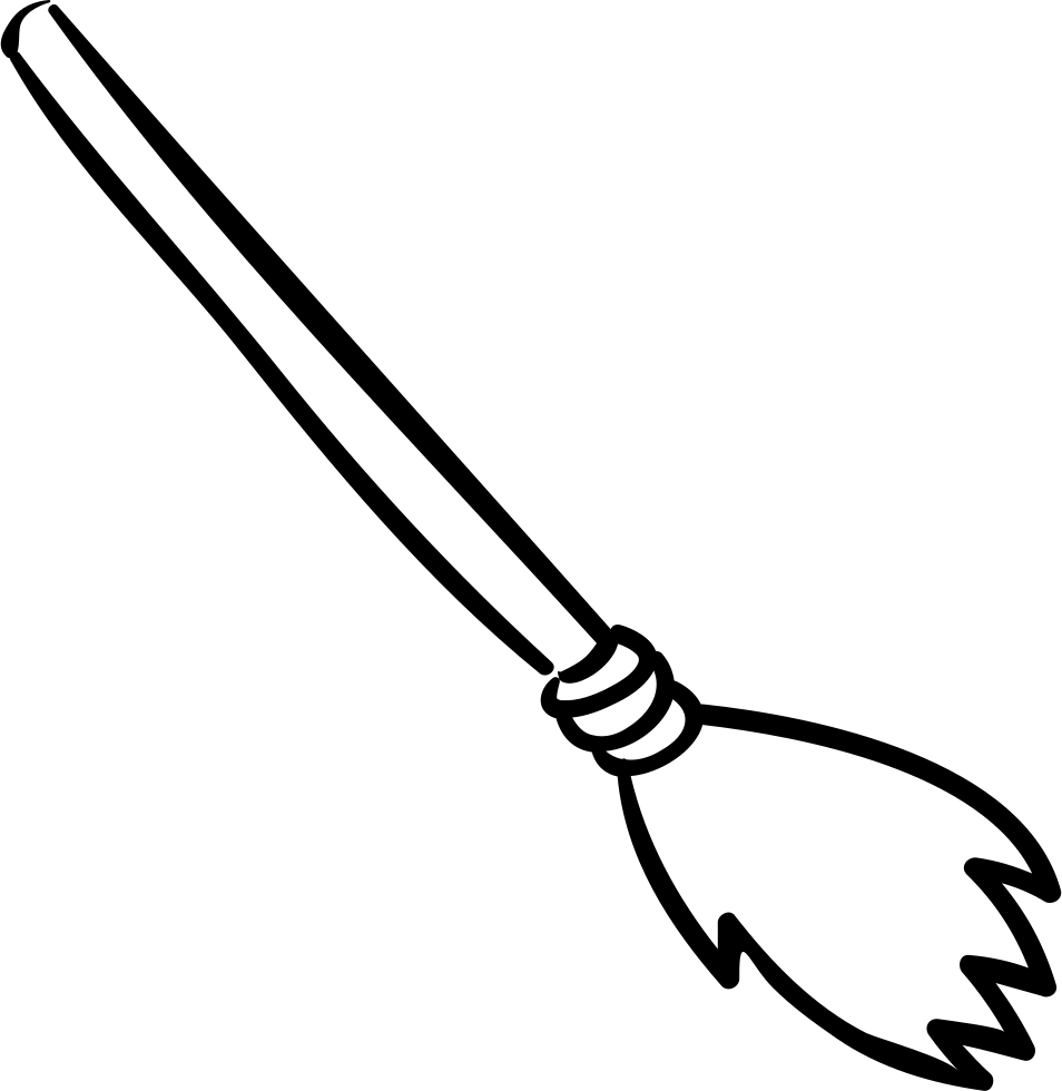 Broomstick Halloween Object Comments - Outline Images Of Broom (954x980), Png Download