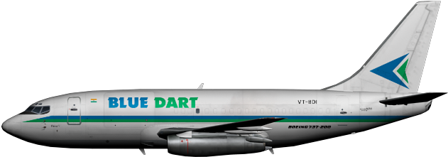 Blue Dart Aviation 737-200 - Bluedart Aviation (640x245), Png Download