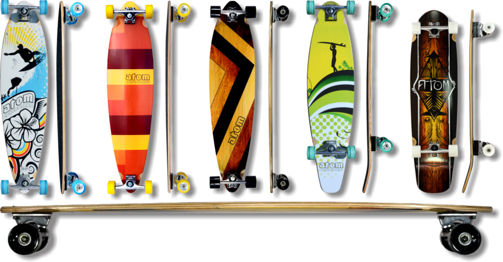 Pin Kick Line - Atom Pin Tail Complete Longboard (91003) (1000x522), Png Download