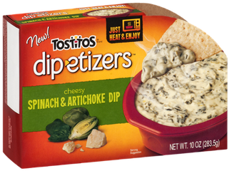 Tostitos Cheesy Spinach & Artichoke Dipetizers (355x355), Png Download