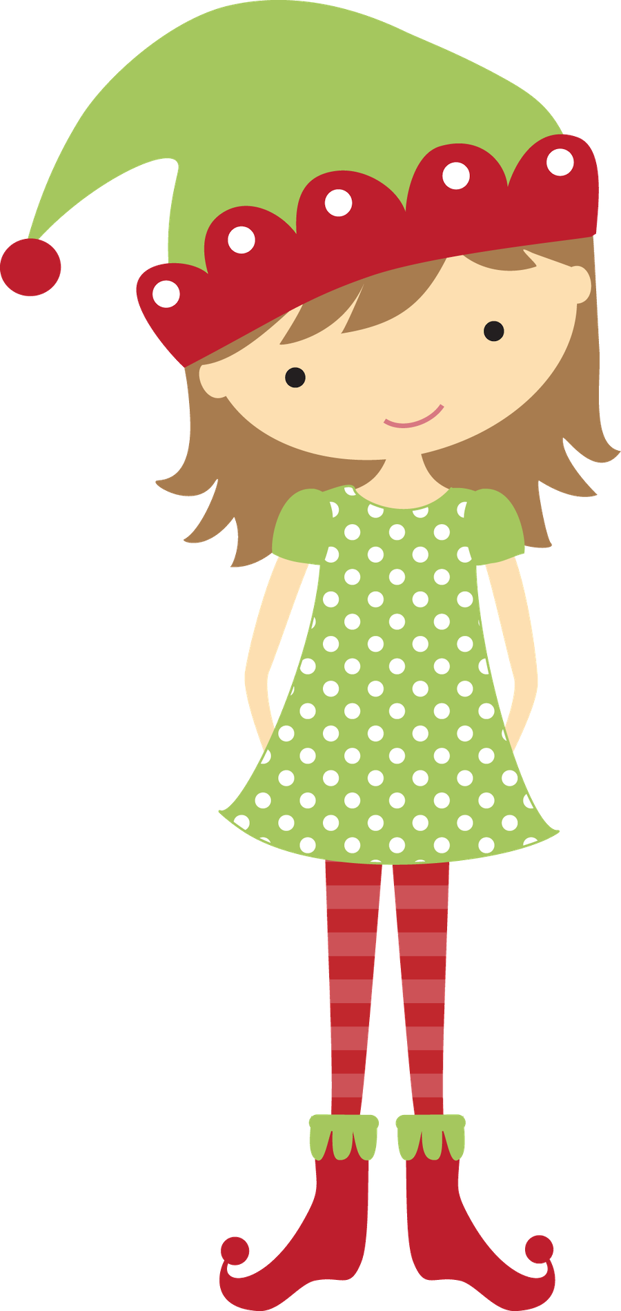 Christmas Elves Clipart Download - Christmas Elf Girl Clip Art (900x1899), Png Download