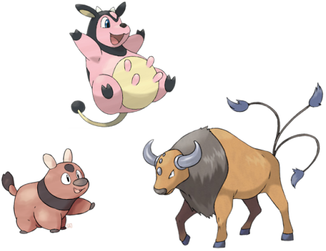 Some Asked For Miltank / Tauros So Here's A Pre-evo - Pokemon Tauros (500x357), Png Download