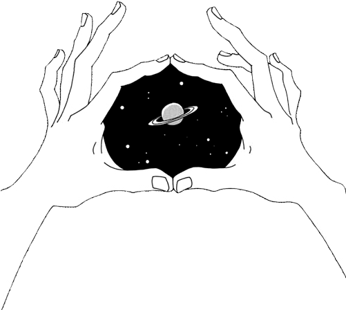 Hands Holding Galaxy (500x492), Png Download