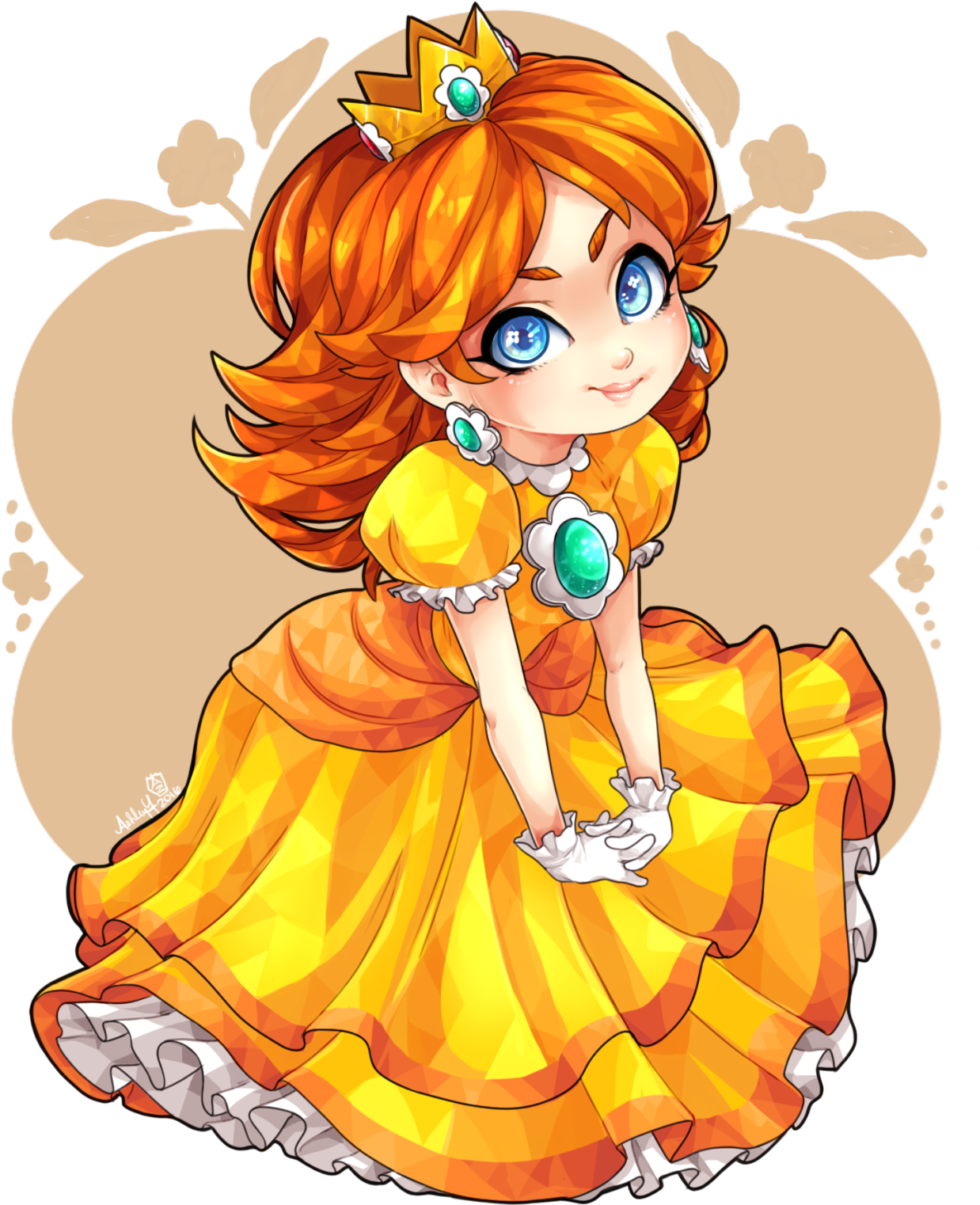 Daisy And Peach - Princess Daisy Chibi (1280x1555), Png Download